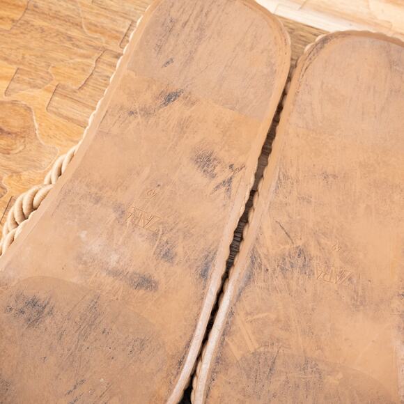 ZARA Beige Rope Sandals Women’s Size EU 42 / US 11 - Picture 7 of 7